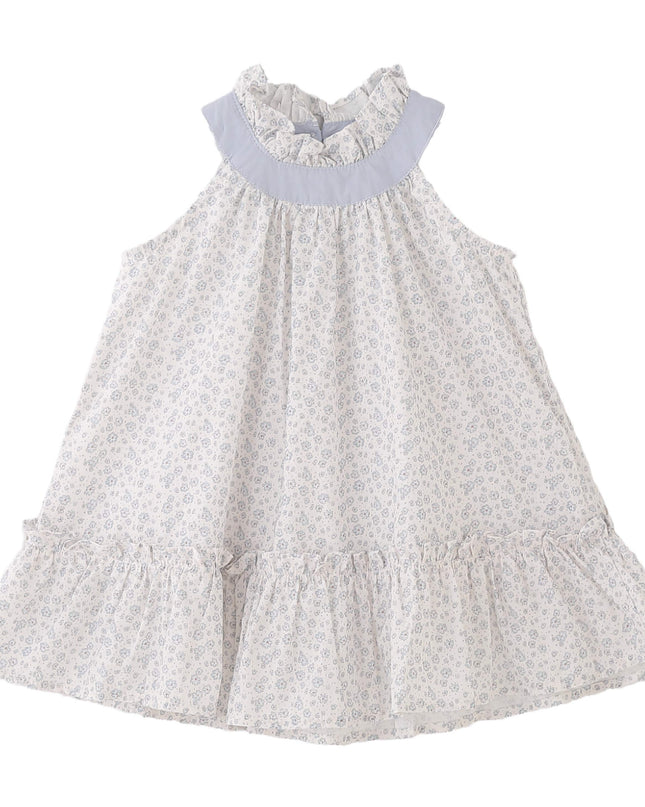 kids atelier banblu Blue Floral Ruffle Dress