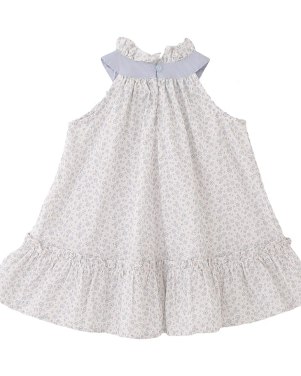 kids atelier banblu Blue Floral Ruffle Dress