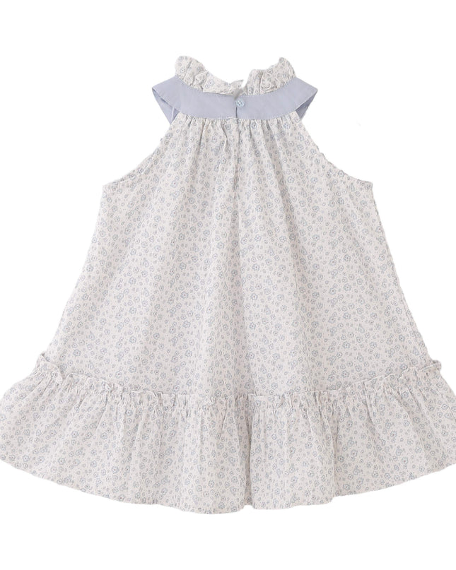 kids atelier banblu Blue Floral Ruffle Dress