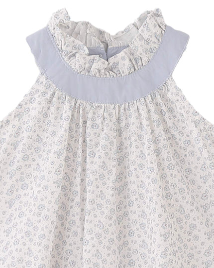 kids atelier banblu Blue Floral Ruffle Dress