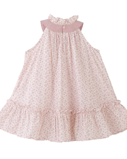 kids atelier banblu Pink Floral Ruffle Dress