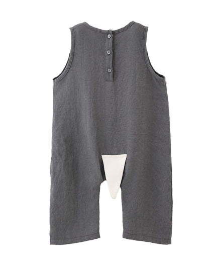 kids atelier banblu Gray Animal Pocket Romper