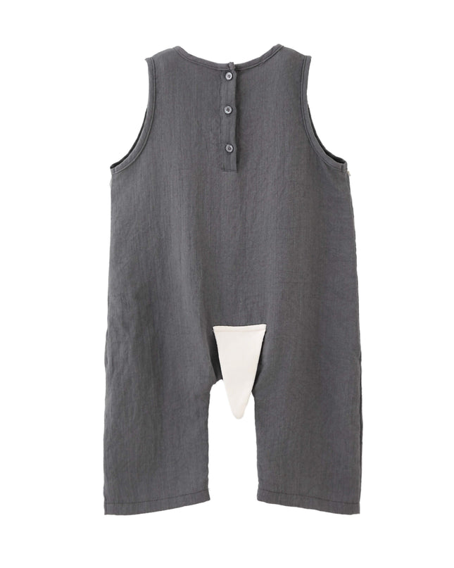 kids atelier banblu Gray Animal Pocket Romper