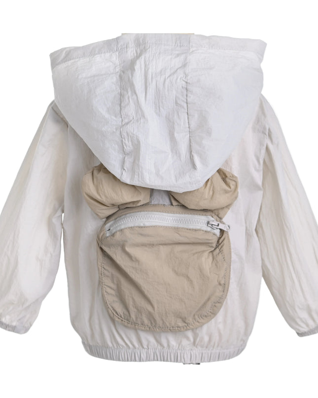 kids atelier banblu Gray Pocket Hooded Jacket