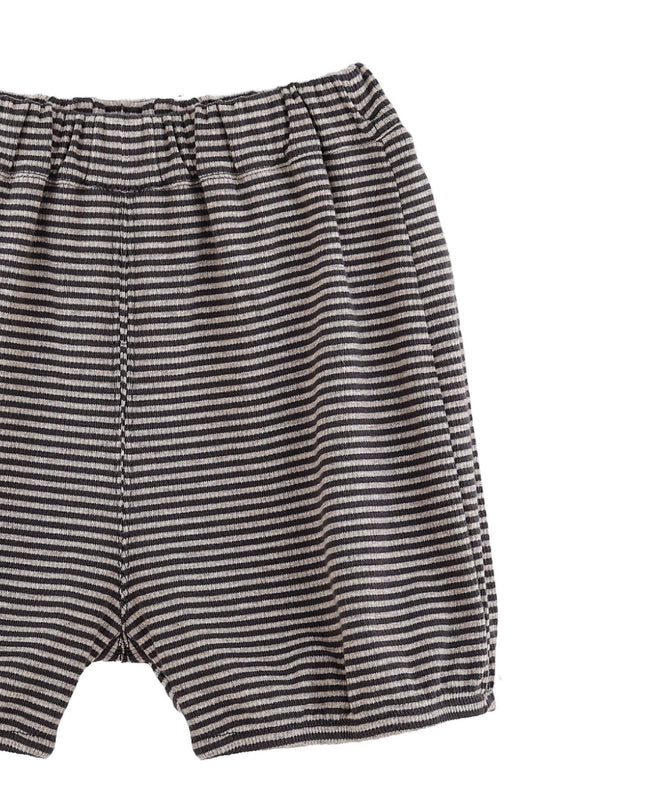 kids atelier banblu Beige Dog Stripe Set