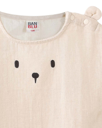 kids atelier banblu Beige Bear Pocket Set