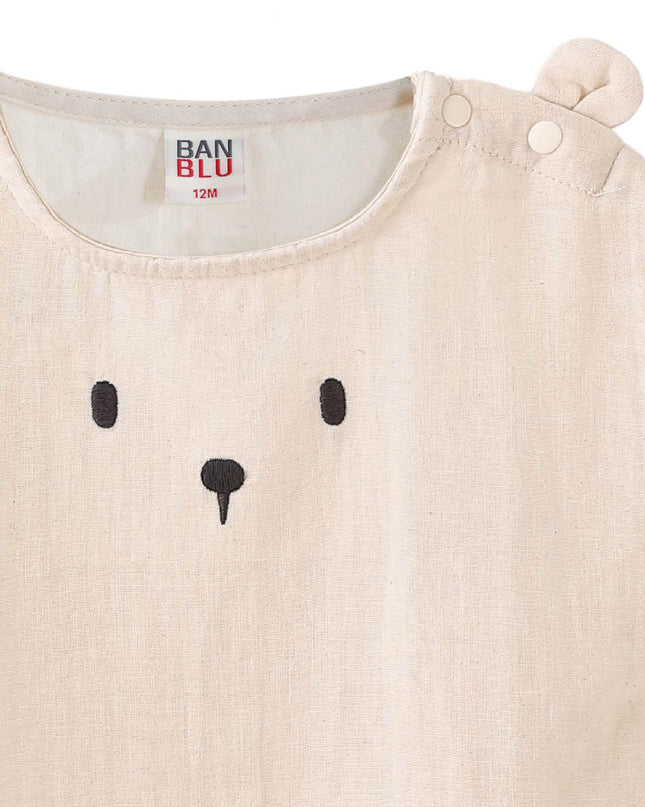 kids atelier banblu Beige Bear Pocket Set