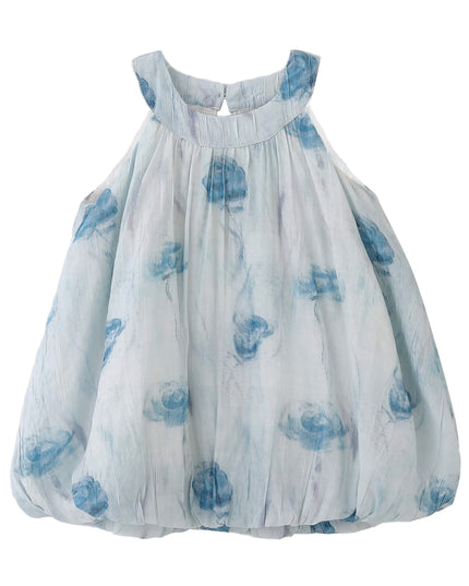kids atelier banblu Blue Floral Balloon Dress