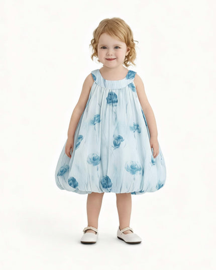 kids atelier banblu Blue Floral Balloon Dress