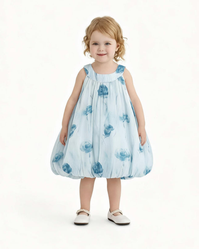 kids atelier banblu Blue Floral Balloon Dress