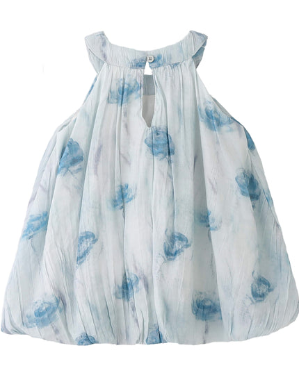 kids atelier banblu Blue Floral Balloon Dress