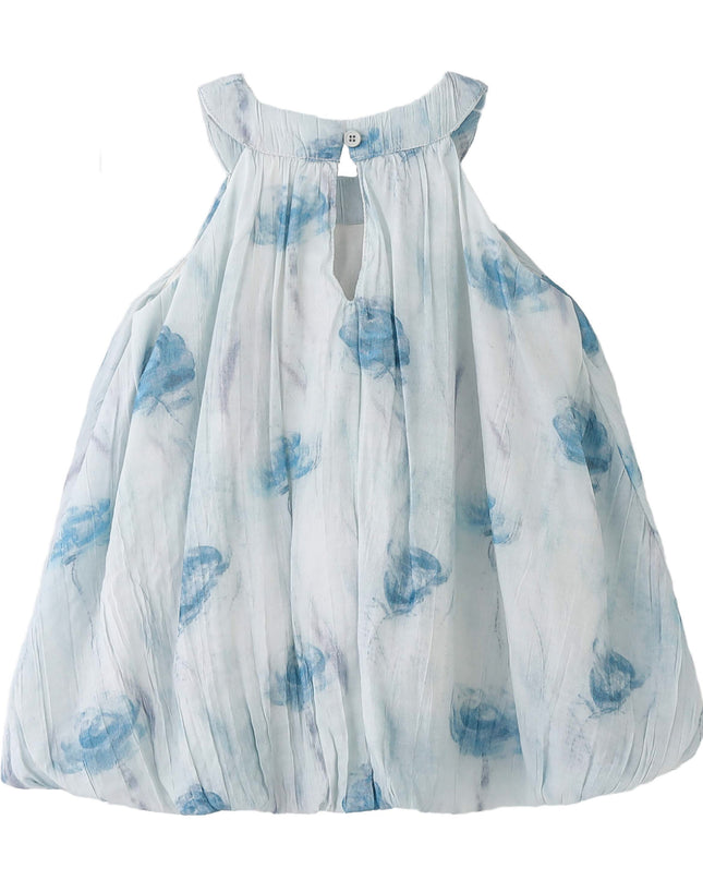 kids atelier banblu Blue Floral Balloon Dress
