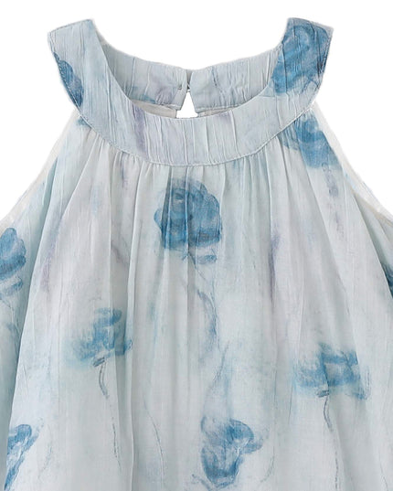 kids atelier banblu Blue Floral Balloon Dress
