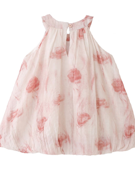 kids atelier banblu Pink Floral Balloon Dress