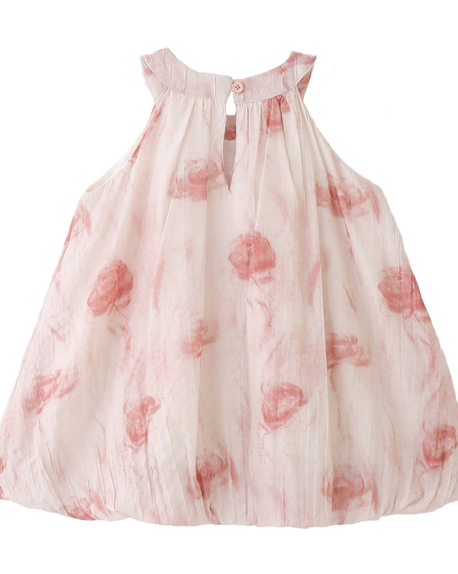 kids atelier banblu Pink Floral Balloon Dress
