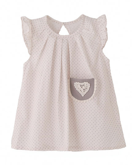 kids atelier banblu Beige Heart Dot Dress