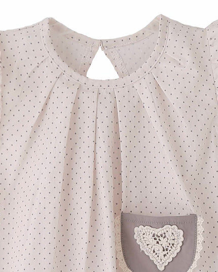 kids atelier banblu Beige Heart Dot Dress