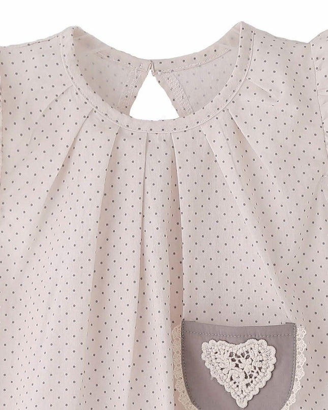 kids atelier banblu Beige Heart Dot Dress