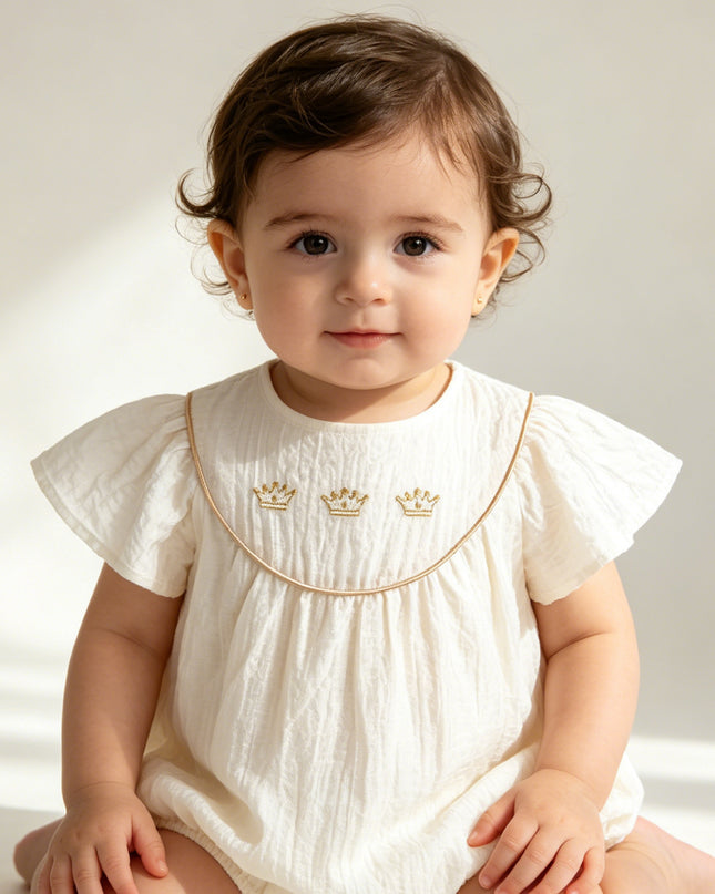 kids atelier banblu White Crown Romper