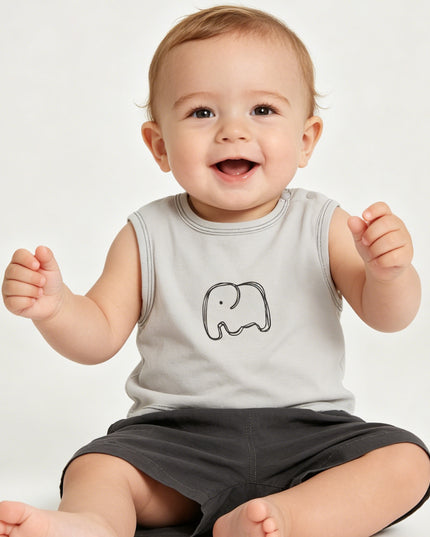 Brown Elephant Short Set