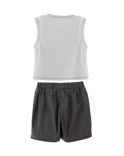 kids atelier banblu Brown Elephant Short Set