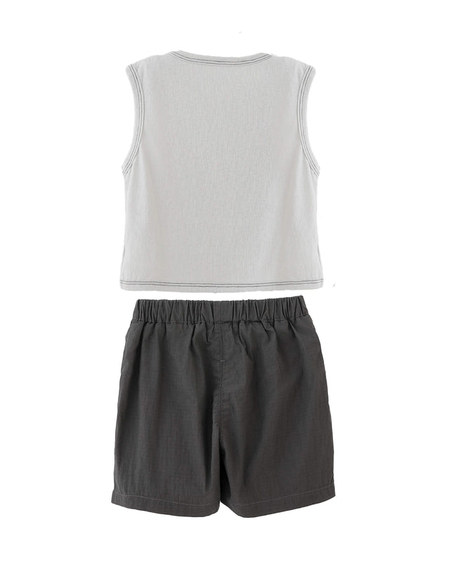 kids atelier banblu Brown Elephant Short Set