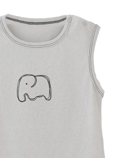 kids atelier banblu Brown Elephant Short Set