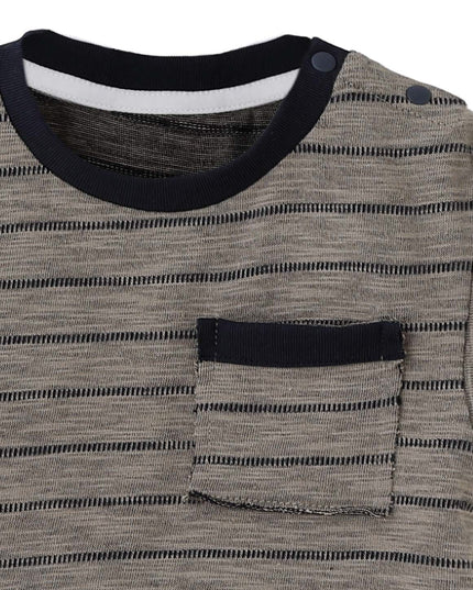 kids atelier banblu Gray Stripe Pocket Set