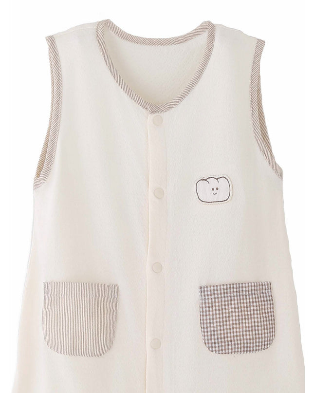 kids atelier banblu Cream Bear Pocket Romper