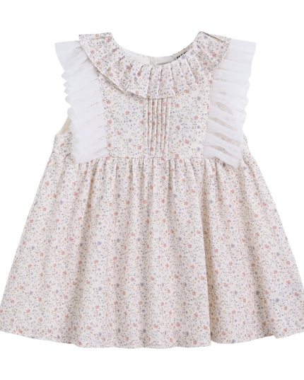 kids atelier banblu Cream Floral Ruffle Dress