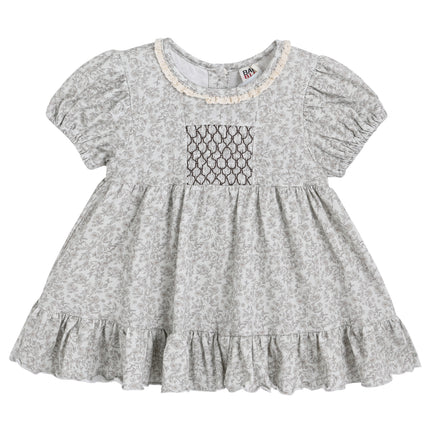 kids atelier banblu Brown Floral Smocked Dress