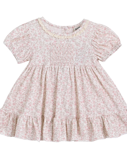 kids atelier banblu Pink Floral Smocked Dress