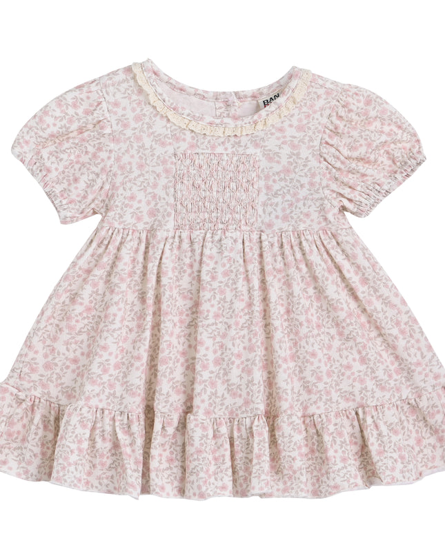 kids atelier banblu Pink Floral Smocked Dress