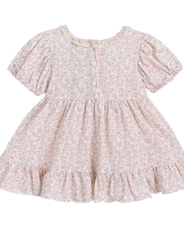 kids atelier banblu Pink Floral Smocked Dress