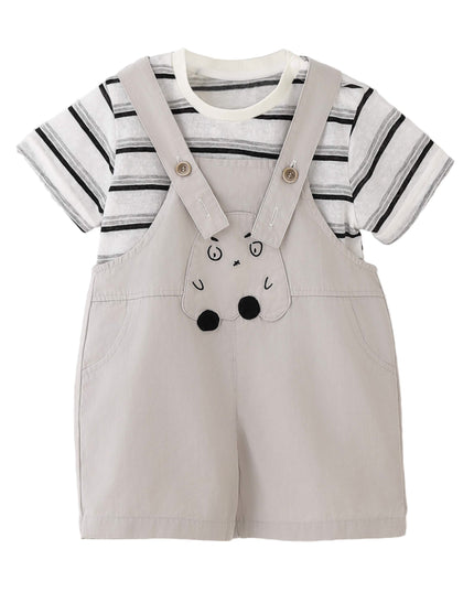 kids atelier banblu Beige Animal Overall Set