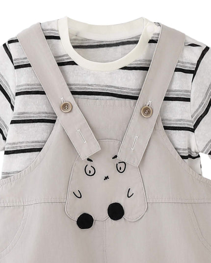 kids atelier banblu Beige Animal Overall Set