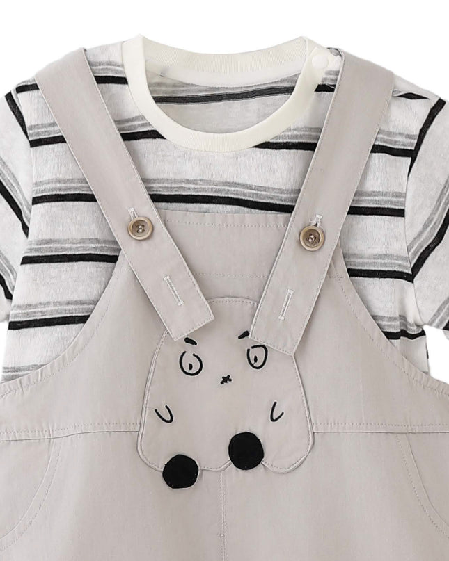 kids atelier banblu Beige Animal Overall Set