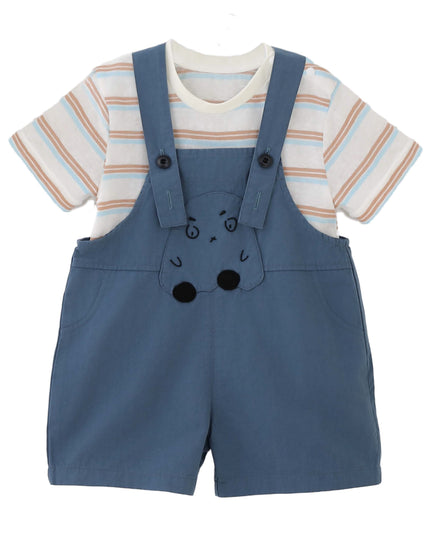 kids atelier banblu Blue Animal Overall Set
