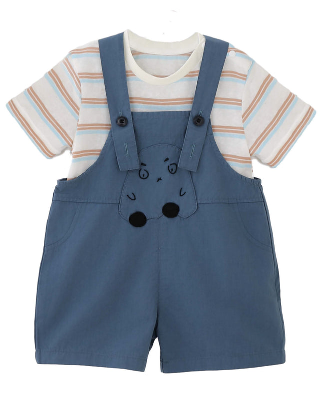 kids atelier banblu Blue Animal Overall Set