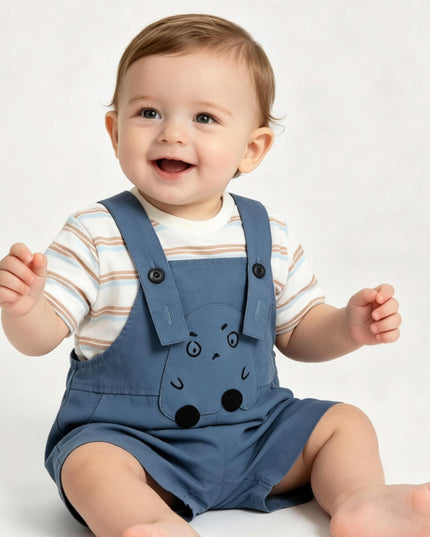 kids atelier banblu Blue Animal Overall Set