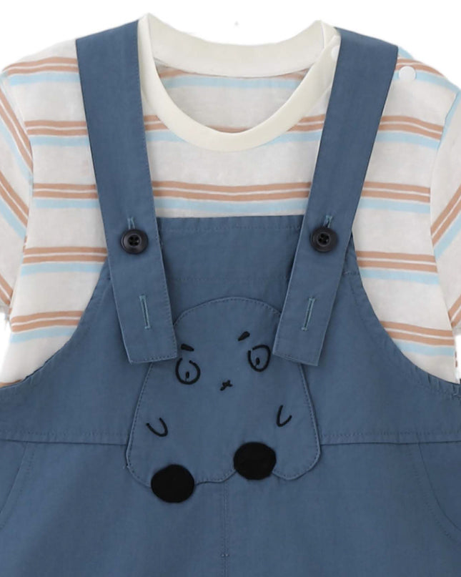 kids atelier banblu Blue Animal Overall Set