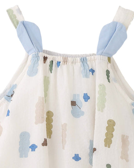 kids atelier banblu Blue Patterned Shoulder Strap Dress