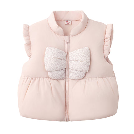 kids atelier banblu Pink Bow Quilted Vest