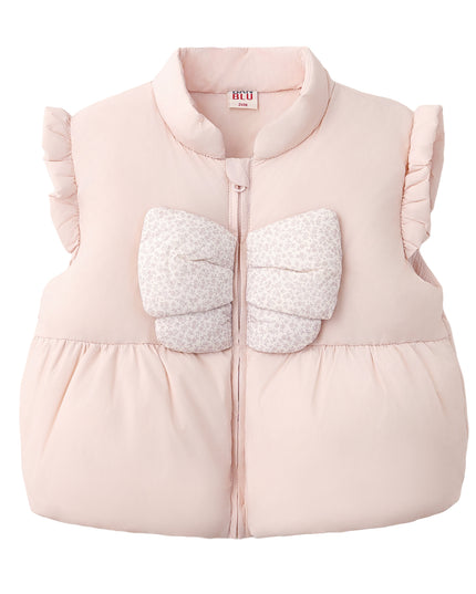 kids atelier banblu Pink Bow Quilted Vest