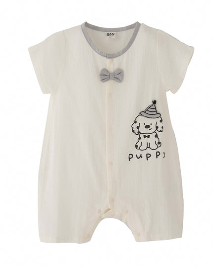 kids atelier banblu Cream Puppy Bow Romper