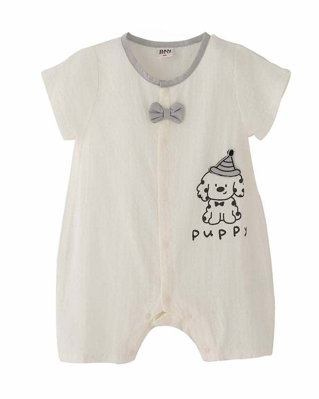 kids atelier banblu Cream Puppy Bow Romper