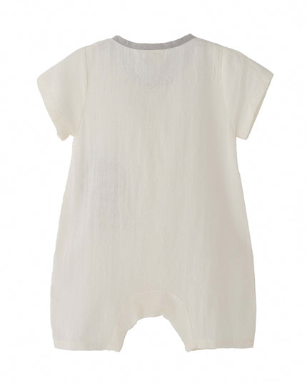 kids atelier banblu Cream Puppy Bow Romper