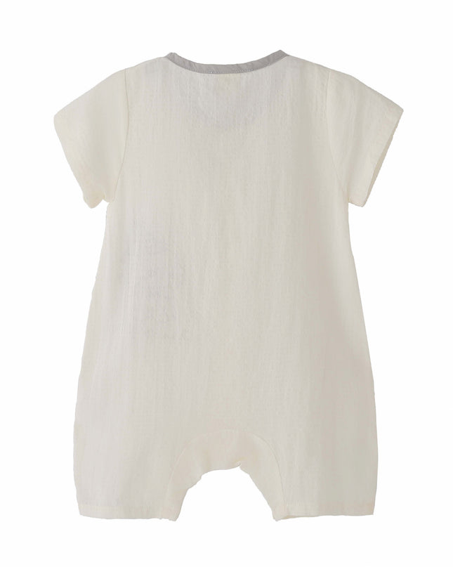 kids atelier banblu Cream Puppy Bow Romper
