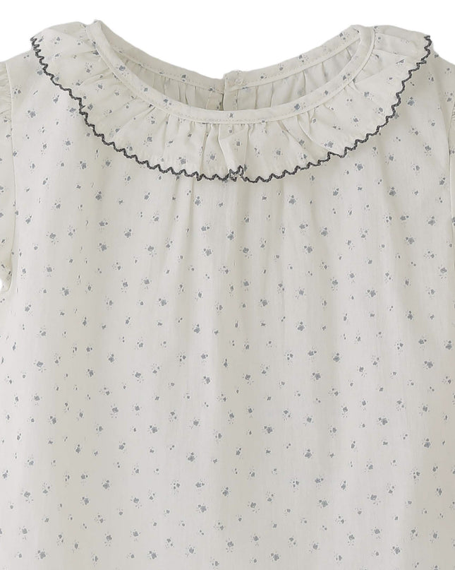 kids atelier banblu Gray Ruffle Dot Set