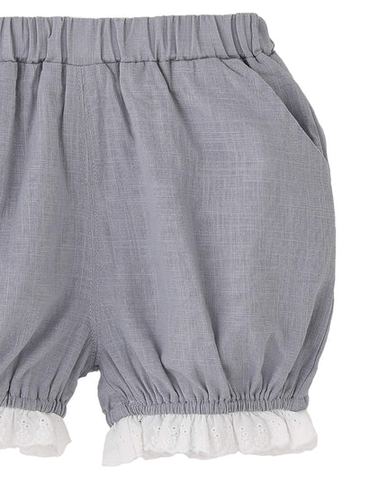 kids atelier banblu Gray Ruffle Dot Set
